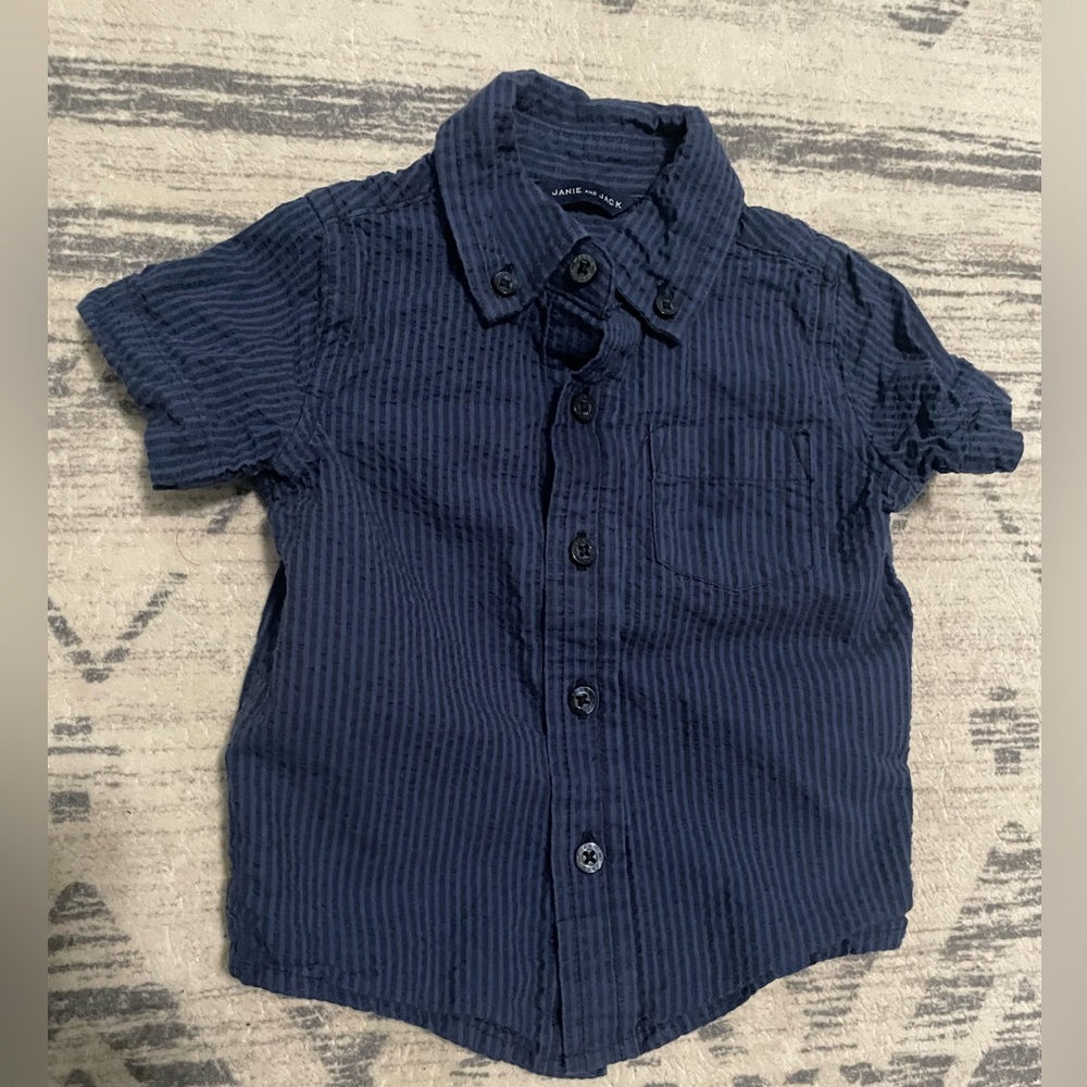 Janie and Jack Navy Blue Kids Shirt